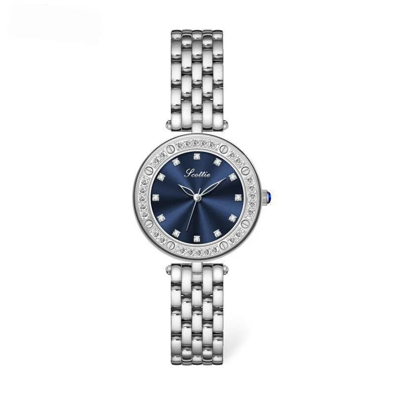 Casual Simple Style Commute Round Rectangle Butterfly Double Snap Quartz Watch