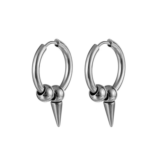 1 piece fashion solid color stainless steel plating men's earrings
