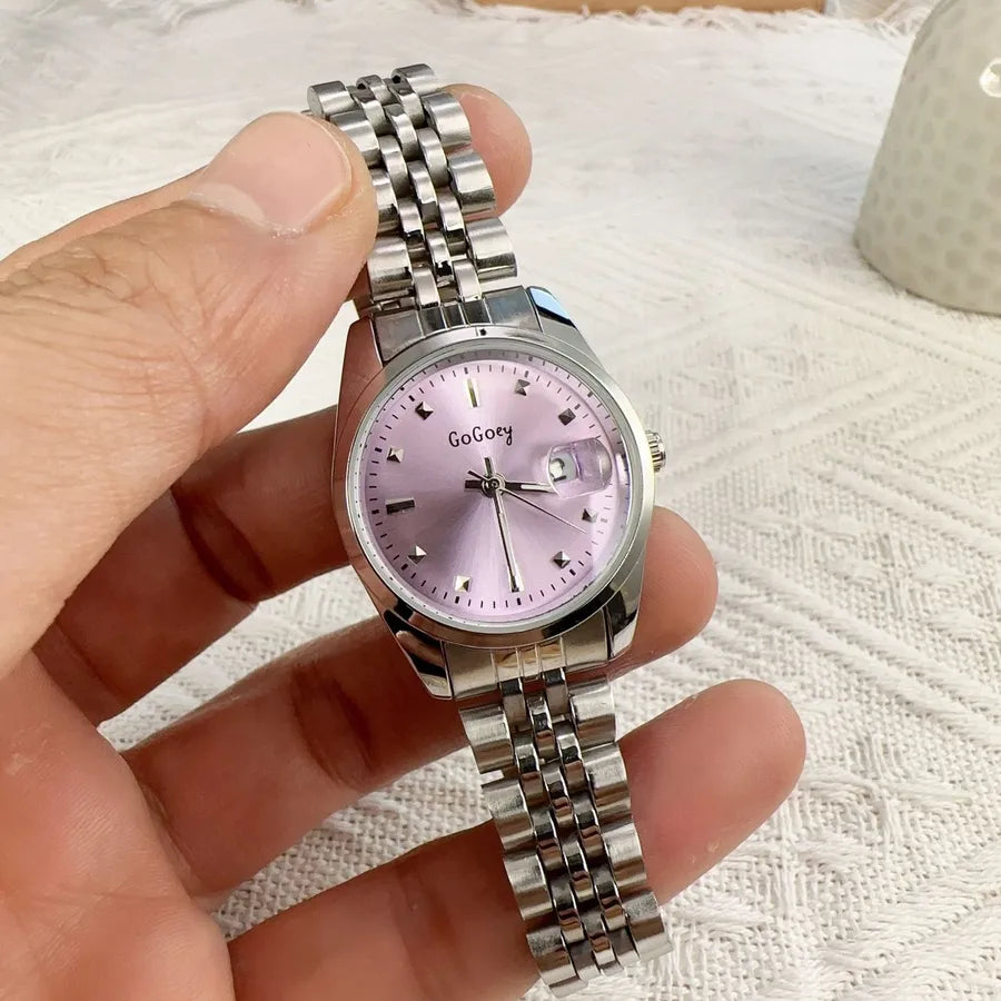 Classic Style Solid Color Double Side Snaps Quartz Watch Women's Watches