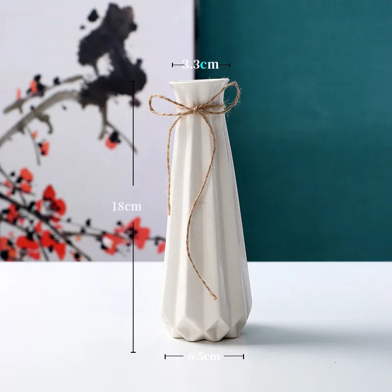 Simple Modern Star Ceramic Vase Ornaments Living Room White Porcelain Fresh Dried Flower Creative Ceramic Flower Set