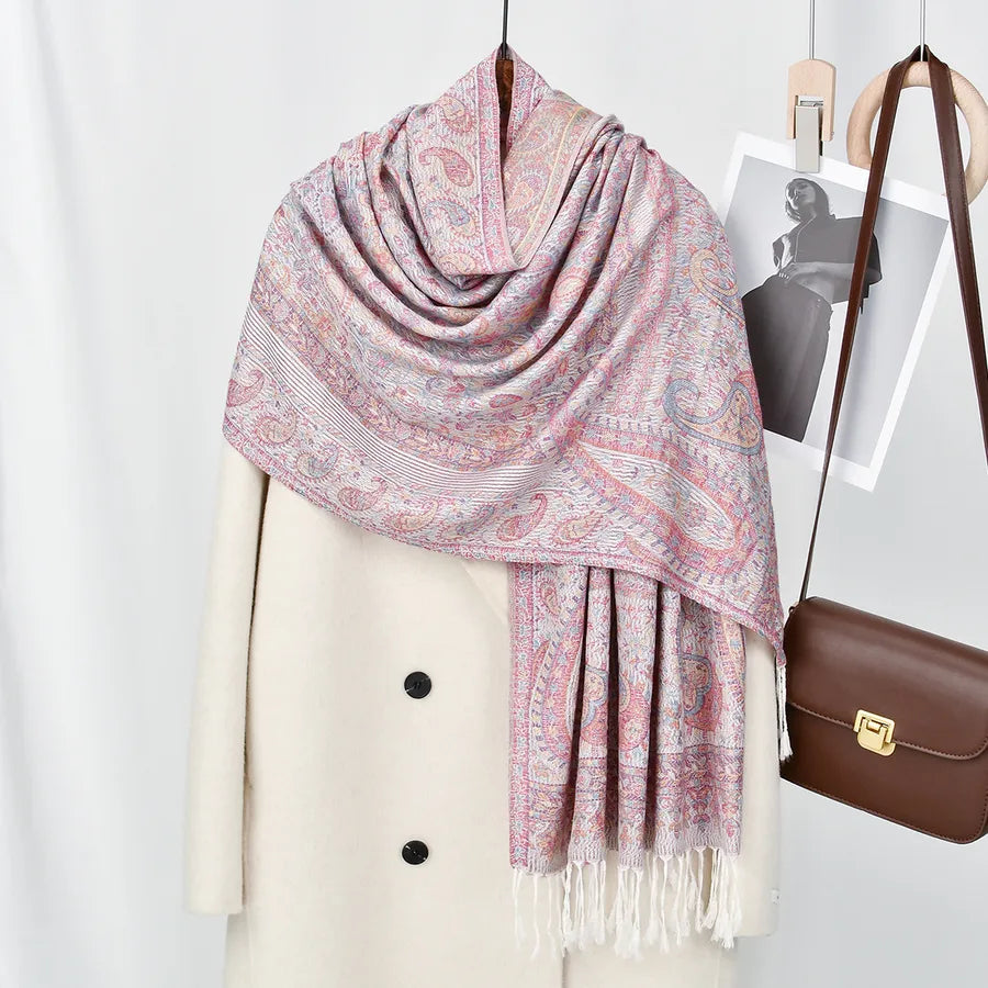 Women's Casual Ethnic Style Solid Color Polyester Scarf