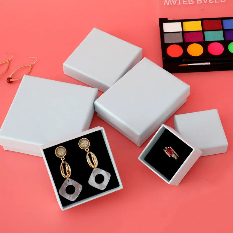1 piece fashion solid color paper jewelry boxes