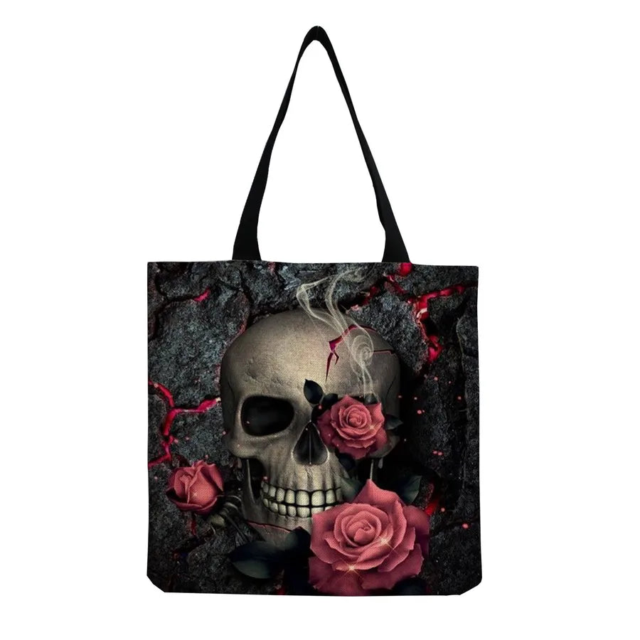 Unisex Casual Punk Skull Shopping bags