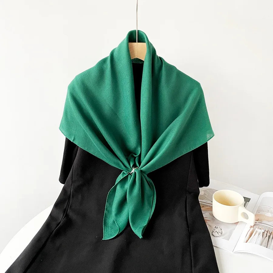 Women's Elegant Simple Style Solid Color Imitation cotton and linen Silk Scarf