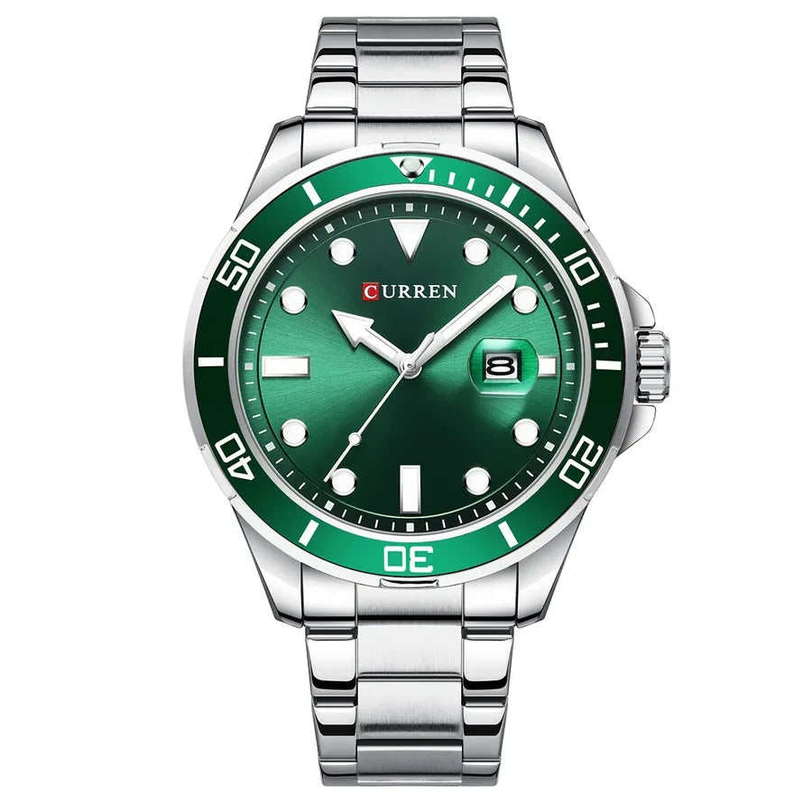 Casual Color Block Single Folding Buckle Quartz Watch Men's Watches