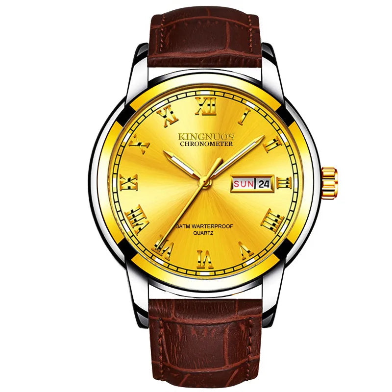 casual solid color double side snaps quartz men's watches