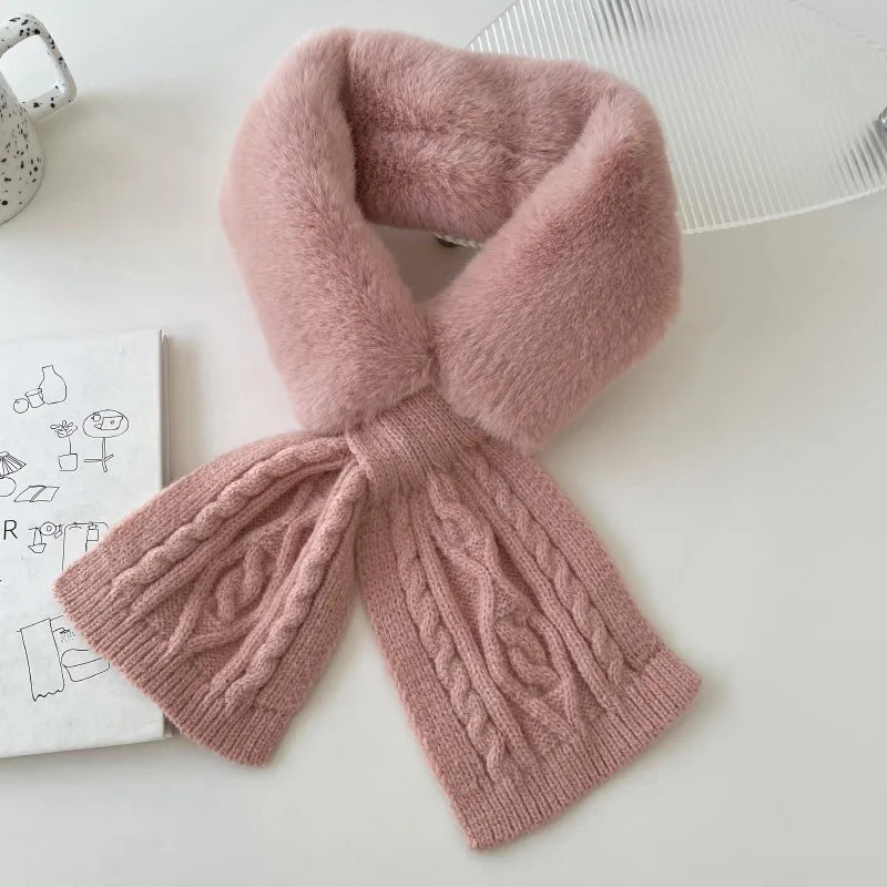 women's elegant solid color cotton blend plush scarf