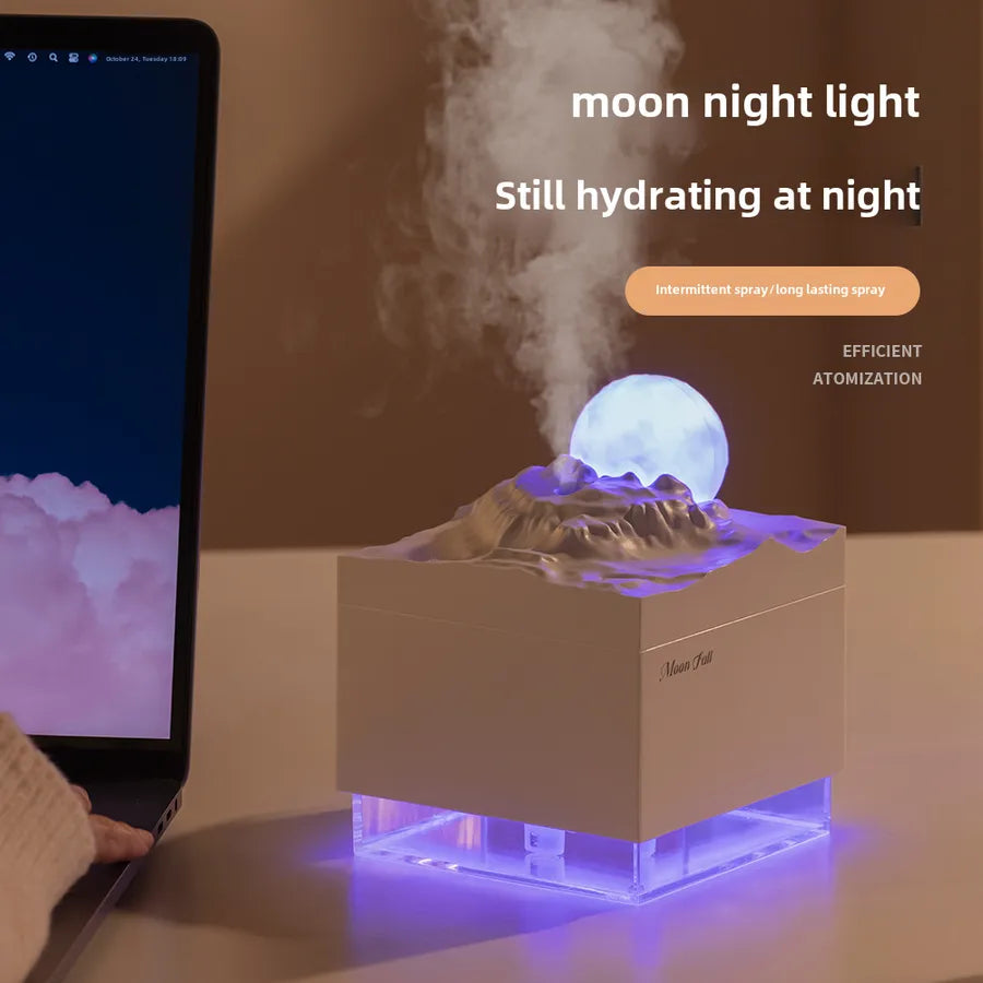 New Moon Fall Humidifier Desktop Ornaments Moon Sleeping Lamp  Outlet Net Red Explosions