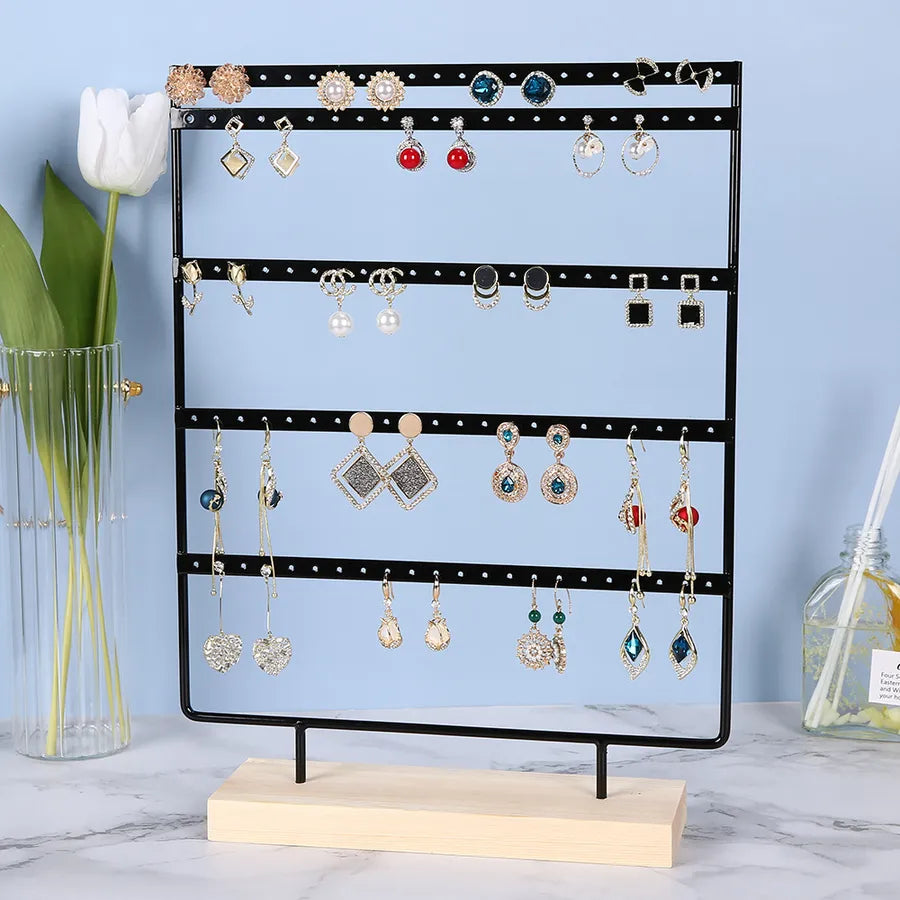 Wrought Iron Creative Earrings Pine Bottom Household Hanging Earrings Earrings Storage Jewelry Display Shelf Factory Wholesale