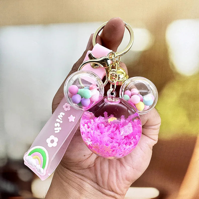 cartoon style letter arylic unisex bag pendant keychain