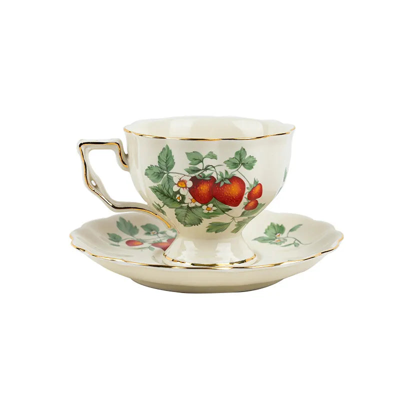 European Style Vintage Coffee Cup Set Cup and Saucer Ceramic British Style Phnom Penh Large Tea Cup French Restaurant Bar Cup Household
