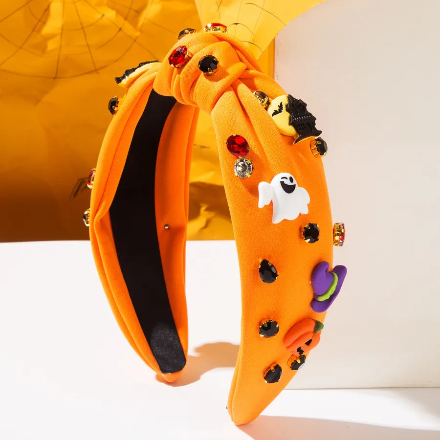 Halloween Pearl Hairband Women's Knot Decorative Ghost Pumpkin Design Festival Accessory Elegant Headwear Stylish Hair Ornament