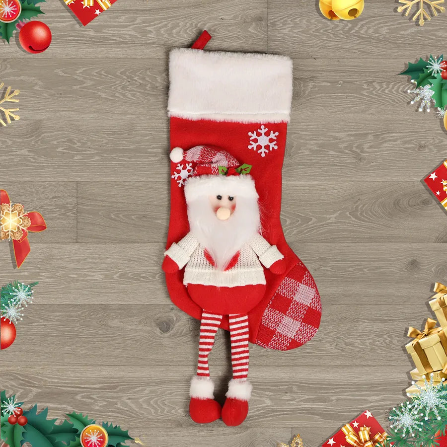 Modern Art Minimalist American Style Christmas Decorations Santa Snowman Reindeer Christmas Socks Christmas Tree Ornaments Gift Bag