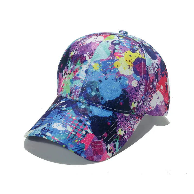 women's punk graffiti printing curved eaves baseball cap