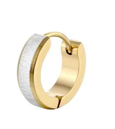 1 piece simple style solid color titanium steel plating earrings