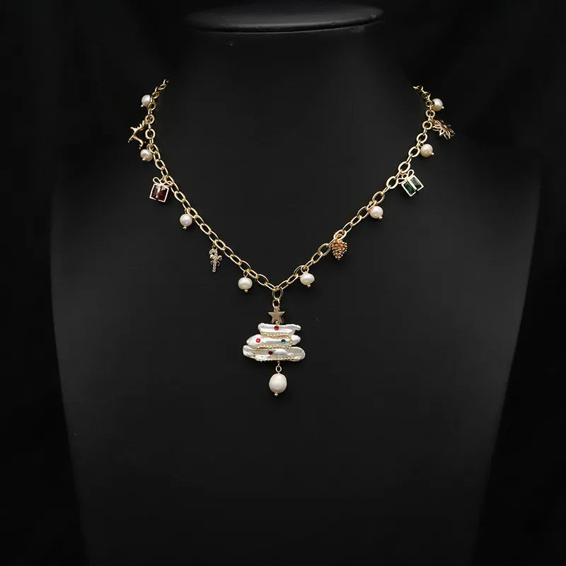 original design heart shape flower freshwater pearl plating 18k gold plated necklace