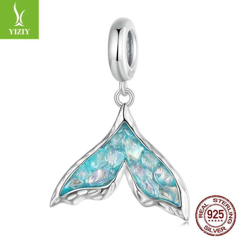 1 Piece 925 Sterling Silver White Gold Plated Butterfly Bird DIY Jewelry Accessories Pendant Beads