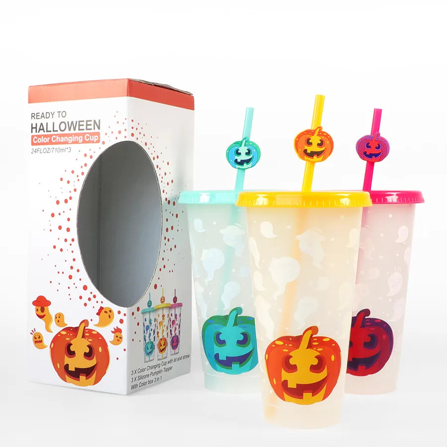 halloween casual cartoon plastic water bottles