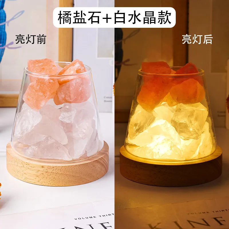 Chinoiserie Retro Geometric Crystal Ornaments Aromatherapy Small Night Lamp Lighting Accessories