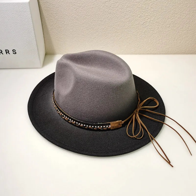 women's ethnic style solid color big eaves bucket hat