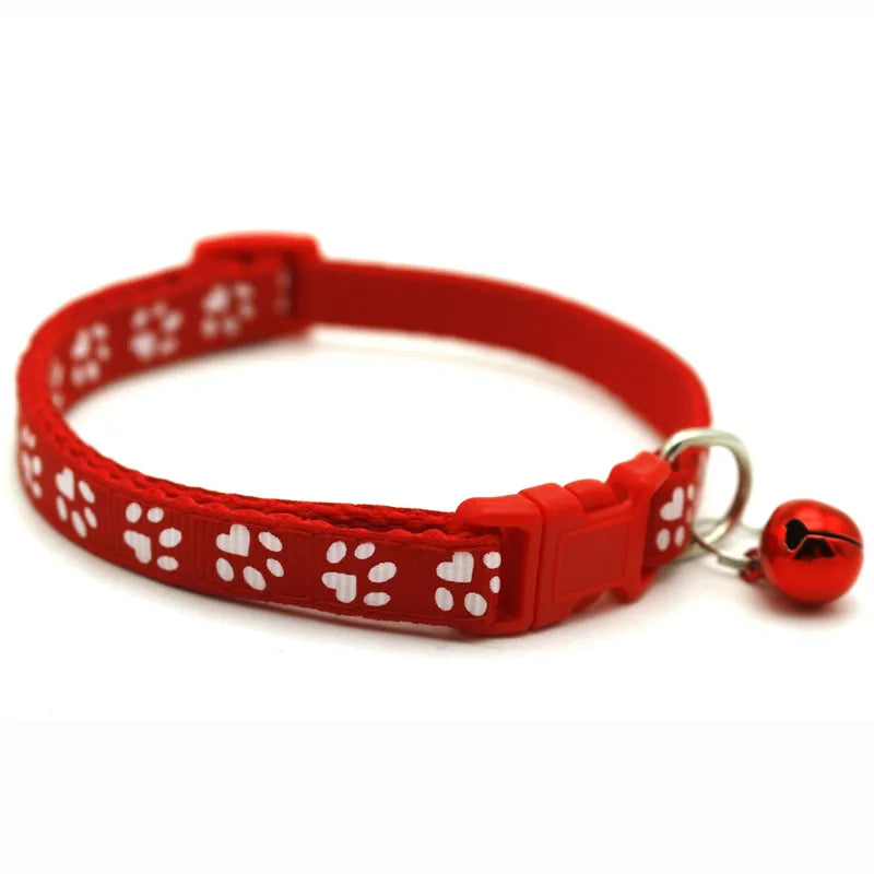 casual pp solid color footprint pet collar