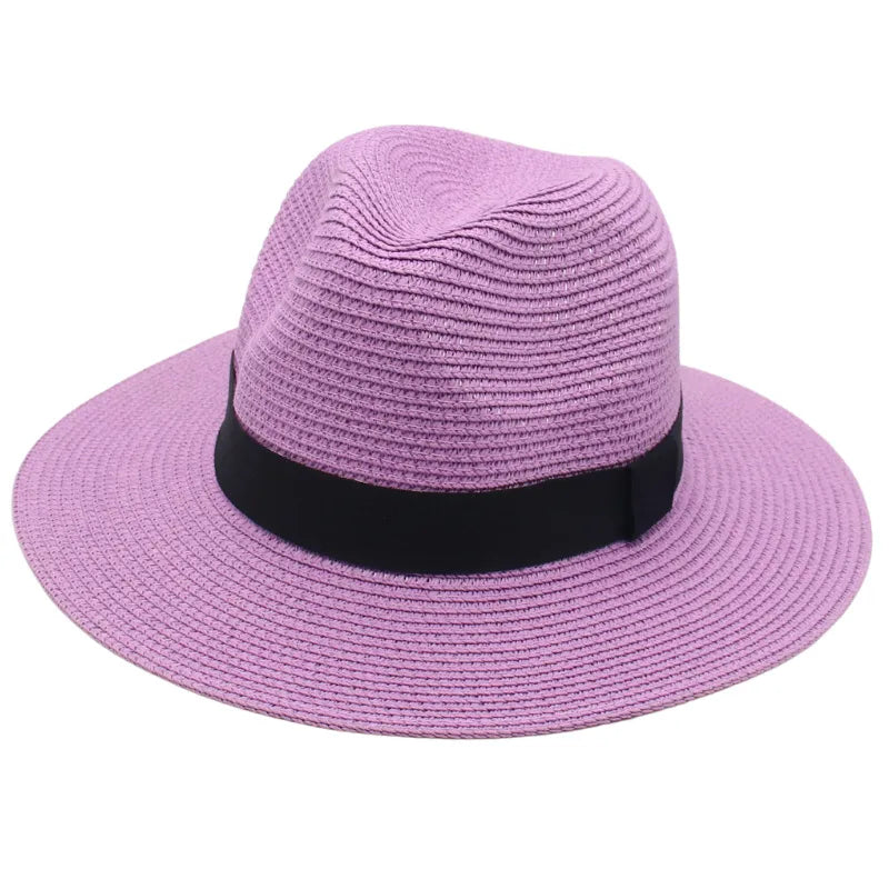 Unisex Vacation Classic Style Solid Color Big Eaves Straw Hat