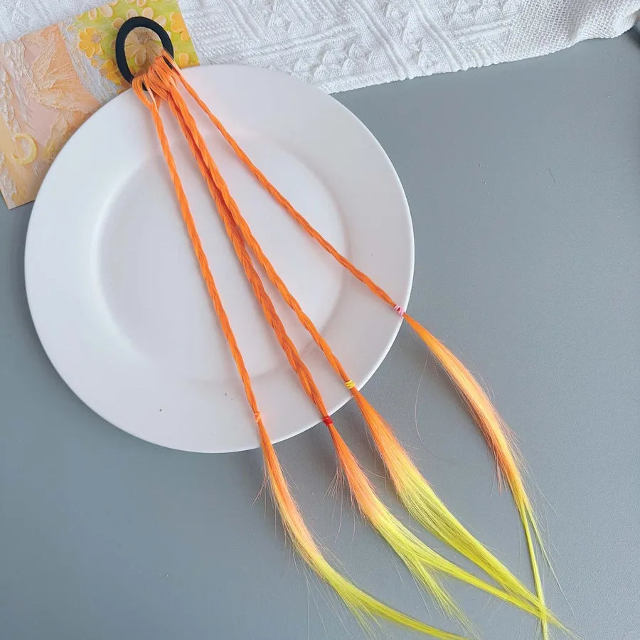 Cute Girl'S Solid Color Artificial Chemical Fiber Hair Tie