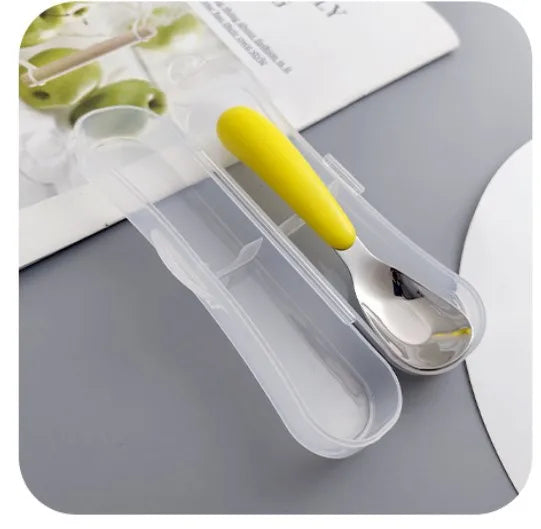 casual solid color stainless steel spoon 1 set