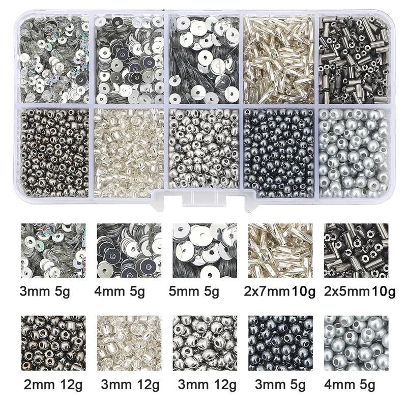 Bead Sequins Imitation Pearl Material Package Handmade Diy Beaded Bracelet Accessories Ornament Accessories Amazon Hot