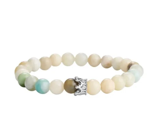 Simple Style Classic Style Round Natural Stone Agate Artificial Gemstones Bracelets In Bulk