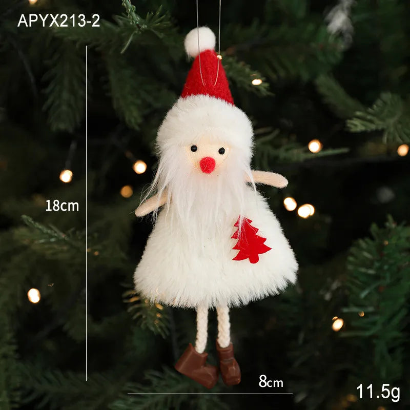 Bestselling Plush Christmas Decoration Red Snowman Christmas Tree Ornament Desktop Display Modern Artistic Festive Decor