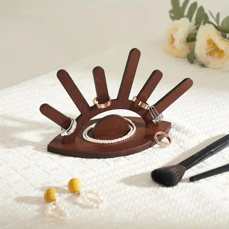 New Creative Wooden Jewelry Stand Ring Storage Display Rack Artistic Craft Decoration Festival Gift