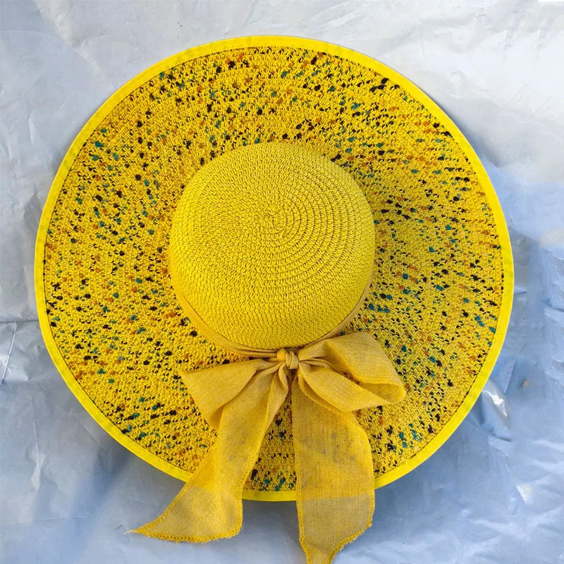 Women's Vacation Beach Solid Color Big Eaves Sun Hat