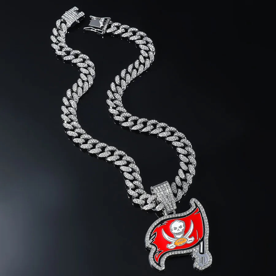 New Arrival Pirate Full Diamond Pendant European Hip Hop Hip Hop Popular Ornament Alloy Necklace Wholesale