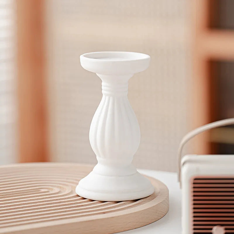 retro simple style geometric ceramics candlestick