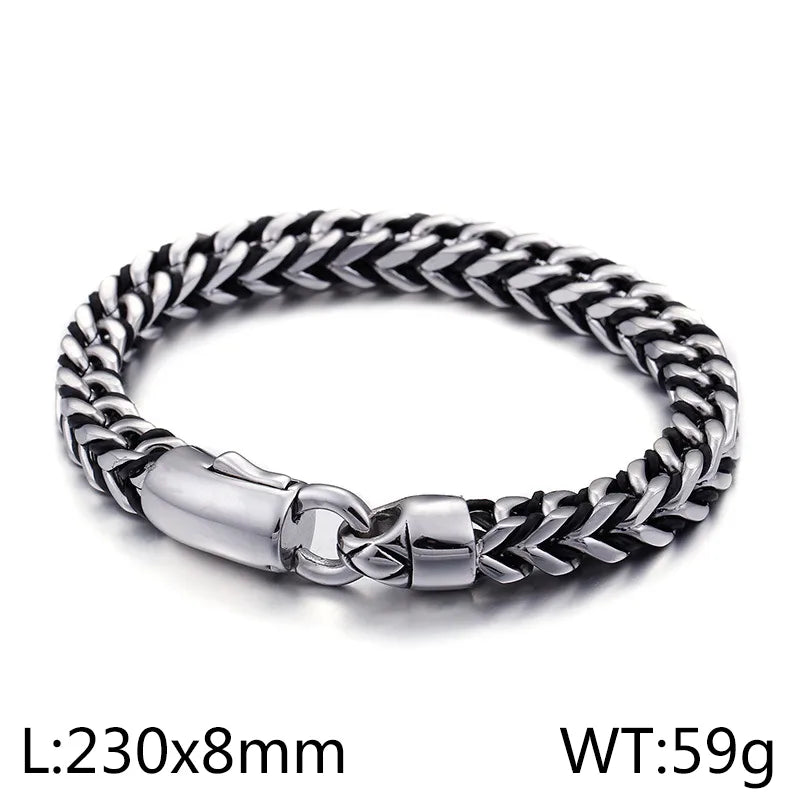 Punk Modern Style Geometric Titanium Steel Plating 18K Gold Plated Men's Bracelets