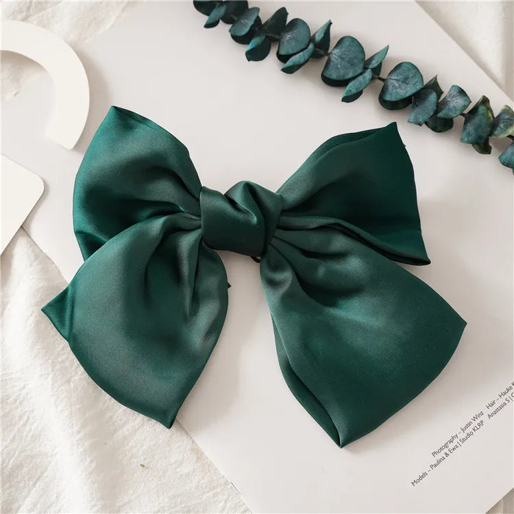 princess bow knot satin hair clip