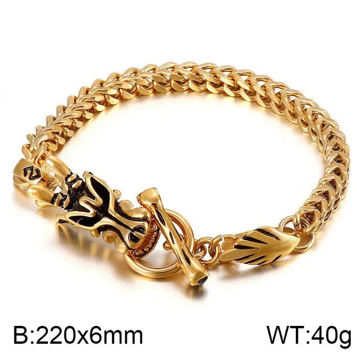 chinoiserie animal titanium steel plating men's bracelets
