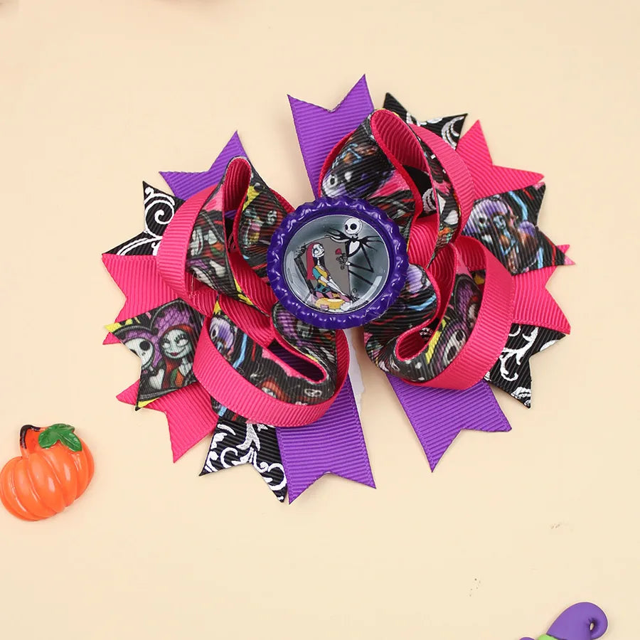 Halloween Pumpkin Skeleton Bat Hair Clip Cartoon Night Horror Movie Hair Accessories For Children