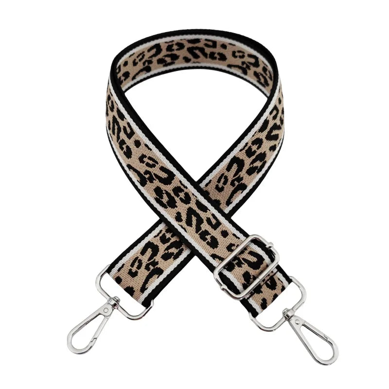 polyester cotton leopard bag strap