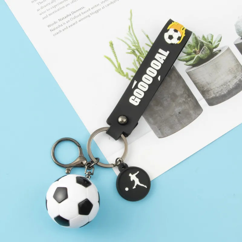 fashion letter football pvc unisex bag pendant keychain 1 piece