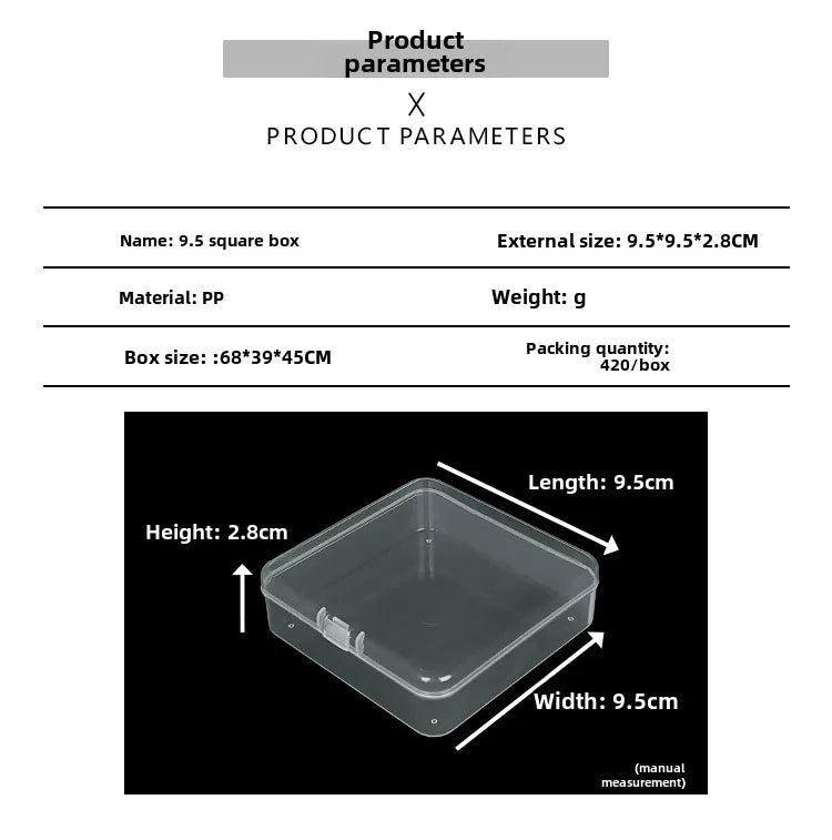 Transparent plastic packaging box hardware tools sample display box parts packaging box accessories Finishing Card storage box