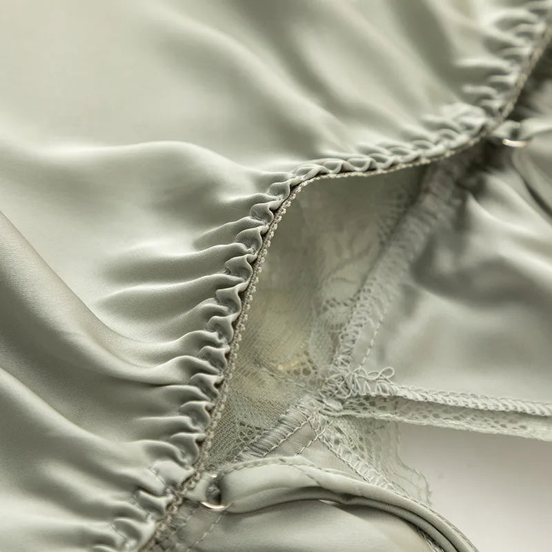 Sexy Ice Silk Thin Strap Shorts Set Women's Home Clothes With Chest Pad Spring Summer New Style Breathable Casual Sleepwear
