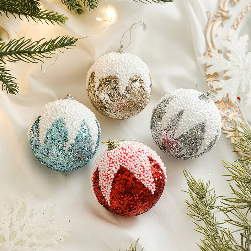 8CM Christmas Ball Creative Foam Decoration Ball Ornament For Christmas Tree Festive Atmosphere Costuming  Style