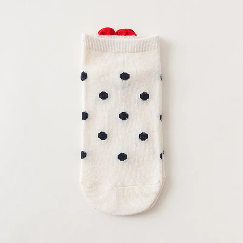 socks female back heel small heart design cotton short women's socks