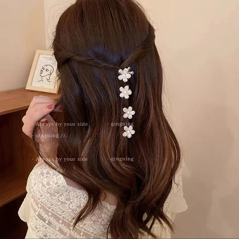 women's sweet flower alloy resin plating inlay rhinestones hair clip
