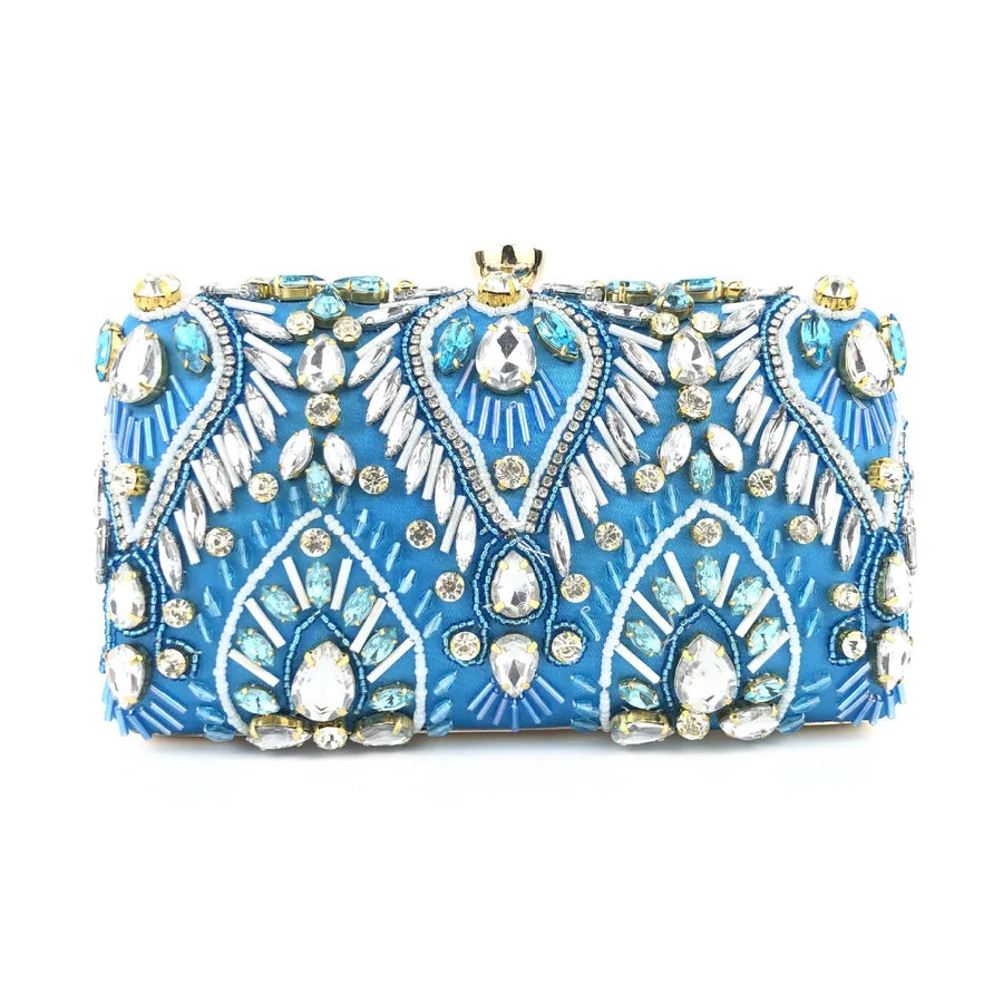 Beige Polyester Geometric Square Evening Bags