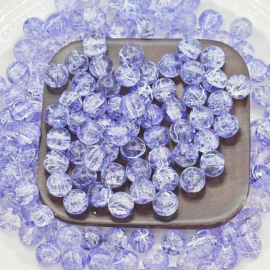 50 PCS/Package Glass Color Block Beads