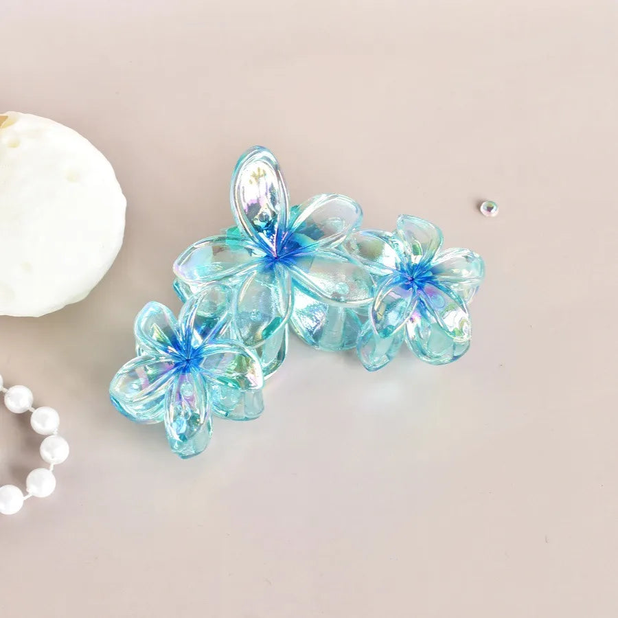 Elegant Women's Plumeria Plastic Hair Claws