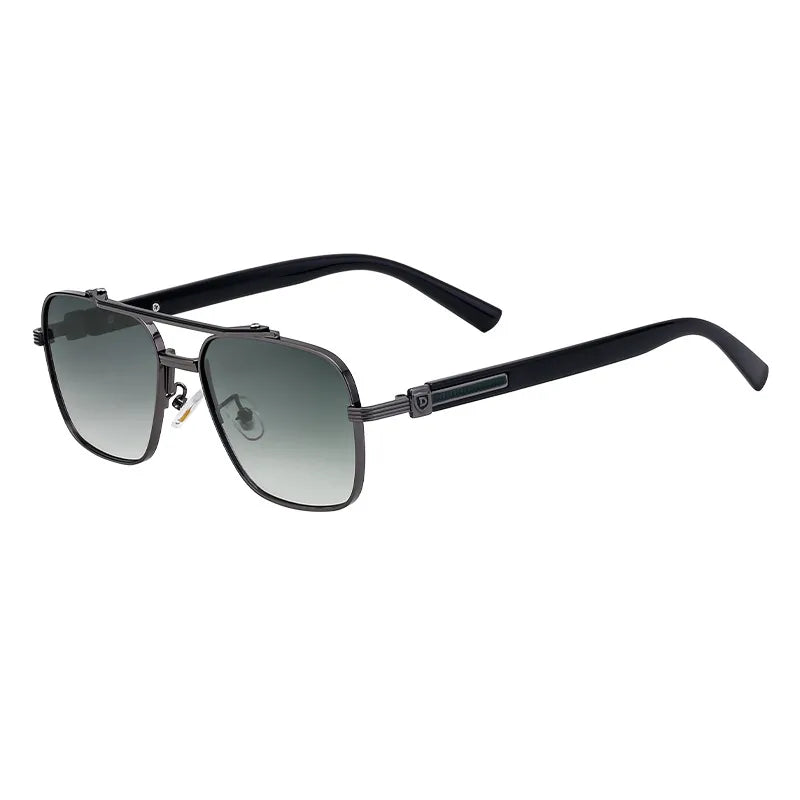 Vacation Solid Color Pc Gradient Tinted Lenses Square Full Frame Men's Sunglasses